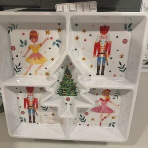 Cherish The Season XL Christmas Nutcracker Ballet 5 Section Serving Tray NWT